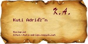 Kuti Adrián névjegykártya
